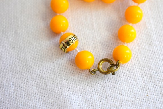 1960s Light Orange Plastic Bead Extra Long Neckla… - image 7