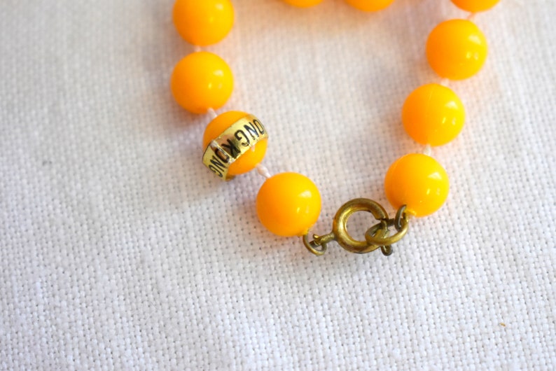 1960s Light Orange Plastic Bead Extra Long Necklace image 7