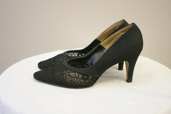 1960s American Girl Sheer Black Heels 