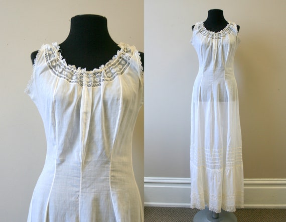 1910s White Lawn Princess Slip