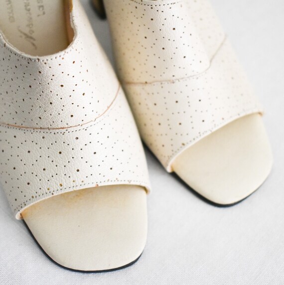 Cream shop heeled mules