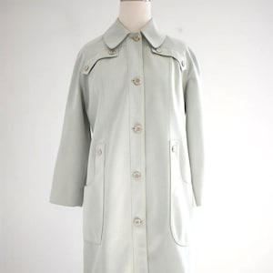 1970s Misty Harbor Pale Silver Sage Trench Coat