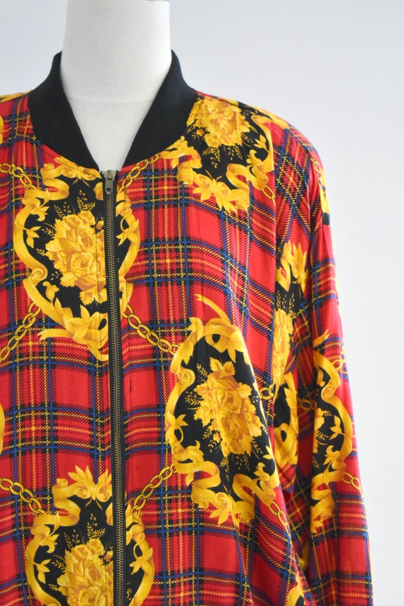 1990s Plaid Bomber Style Jacket - image 3