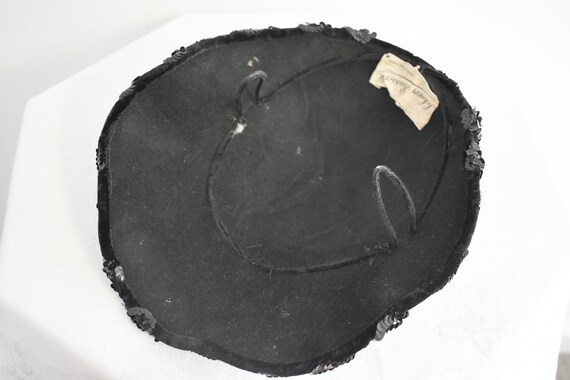 1950s Black Sequinned Shell Shape Hat - image 9