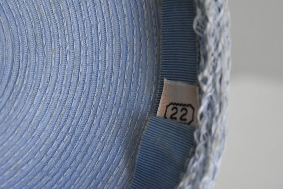 1930s/40s Pale Blue Raffia Straw Hat - image 8