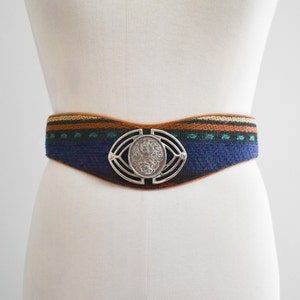 1980s/90s Woven Tapestry Belt with Silver Metal