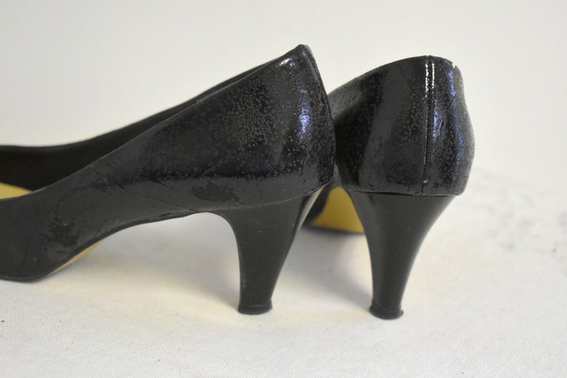 Size 7 12 S 1960s Auditions Black Heels in Original Box