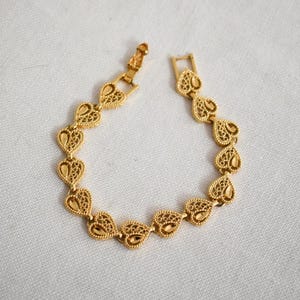 Vintage Fancy Heart Link Bracelet | 14k Yellow Gold | 5.5mm Vintage Fancy Heart Link Bracelet | 14k Yellow Gold | 5.5mm