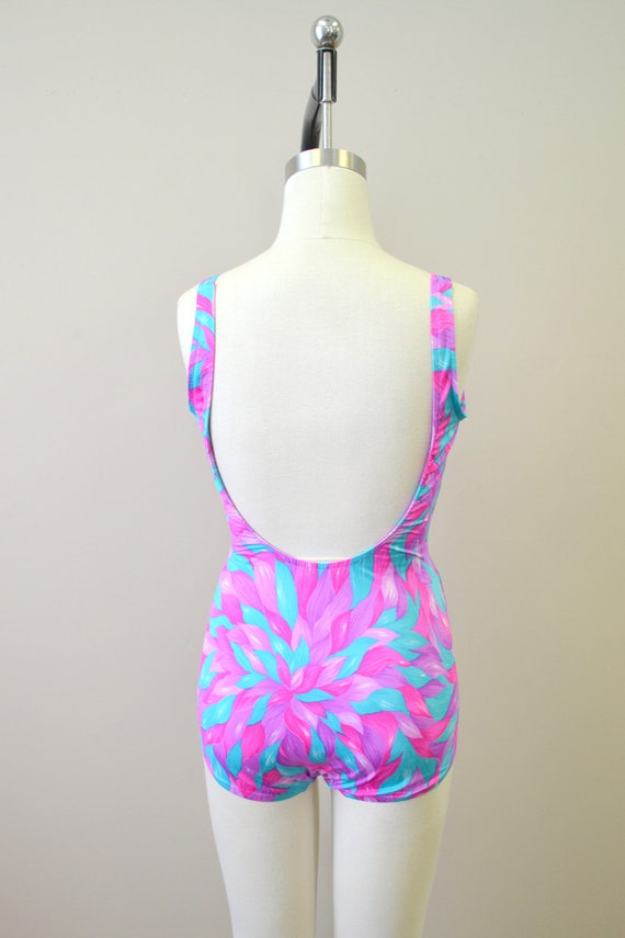 1970s Pink Foliage Swimsuit - Gem