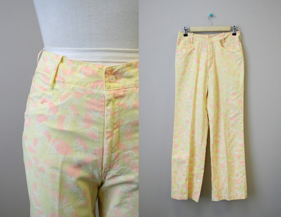 1960s Strawberry Printed Jeans