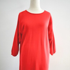 1980s Red Sweatshirt Tunic/Mini Dress