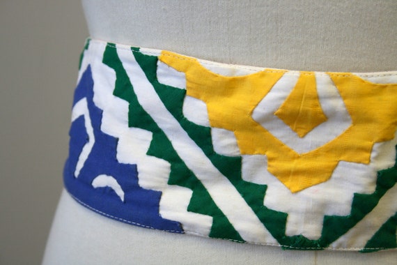 1970s Indian Cotton Patchwork Belt - image 3