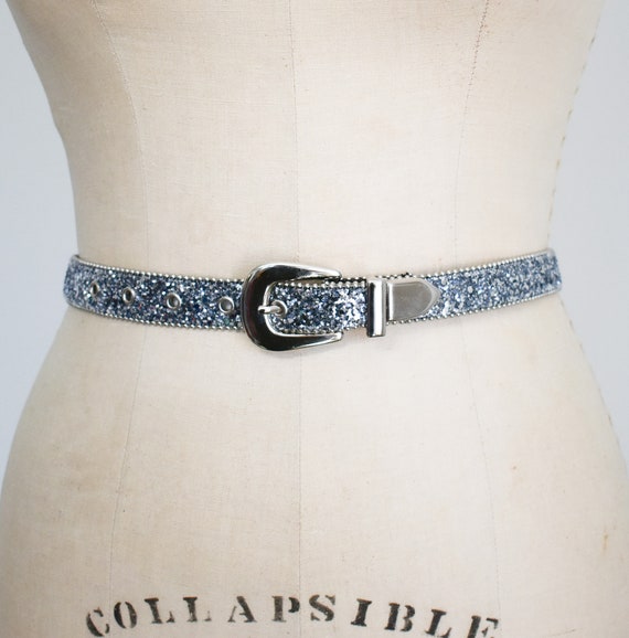 1980s/90s Capezio Silver Glitter Belt - image 1