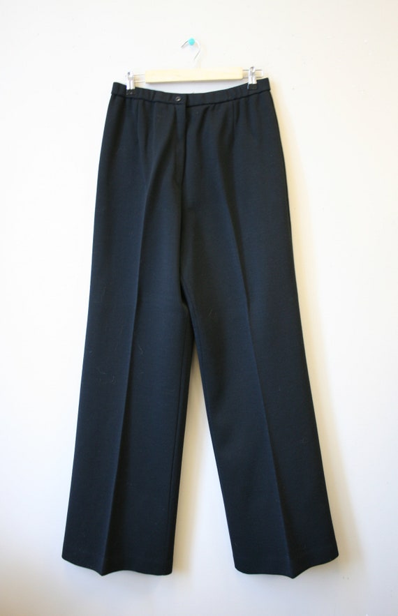 1970s Black Wide Leg Trousers - image 2