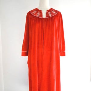 1980s Red Velour Housecoat