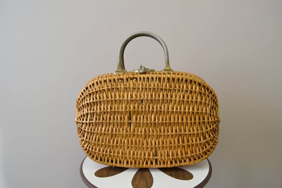 1960s Koret Oversize Wicker Purse