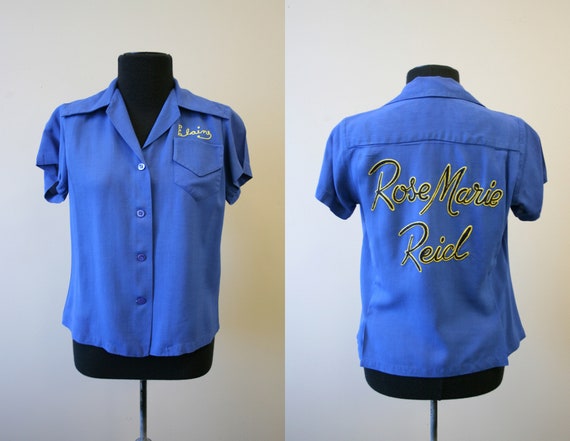 1950s Rose Marie Reid Rayon Uniform/Bowling Shirt