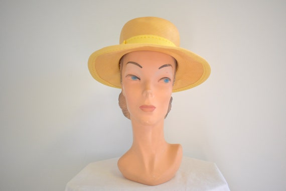 1960s Kutz Yellow Straw Hat - image 2