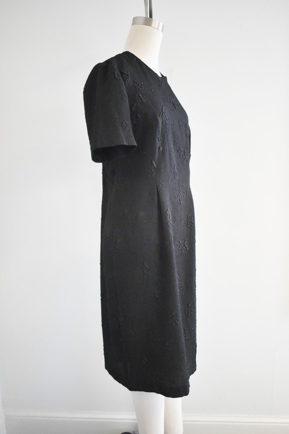 1990s Black Textured Dress - image 4