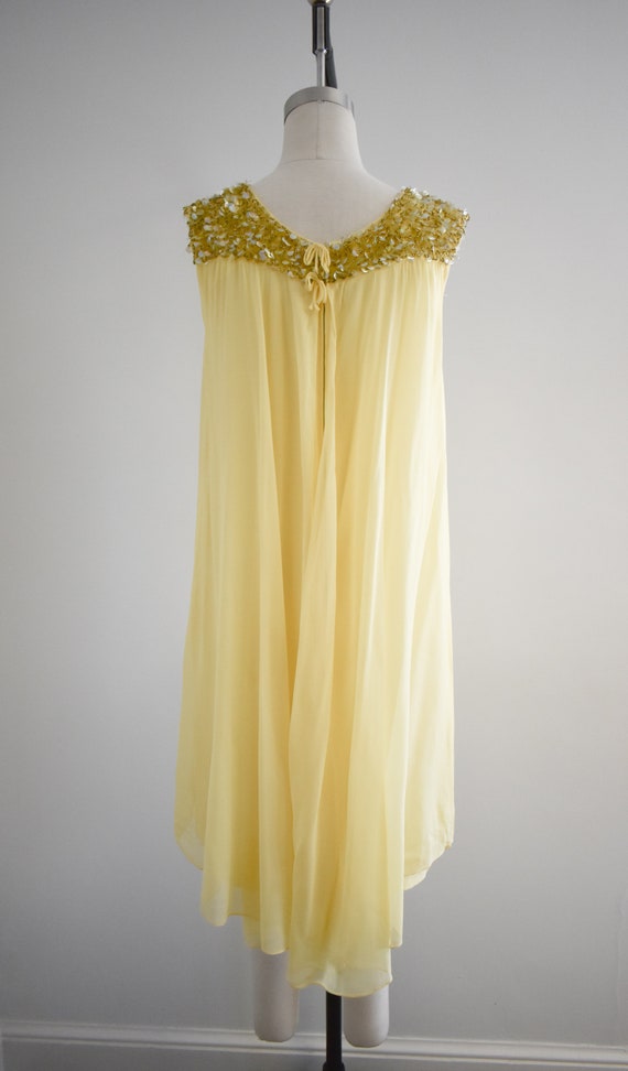 1960s R&K Originals Yellow Chiffon Cocktail Dress - image 4