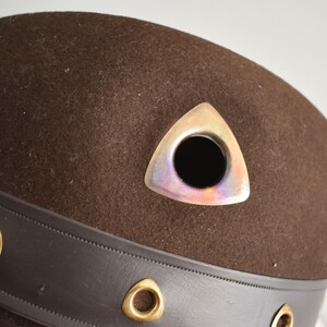 1960s/70s Brown Wool Felt Fedora with Grommets image 5