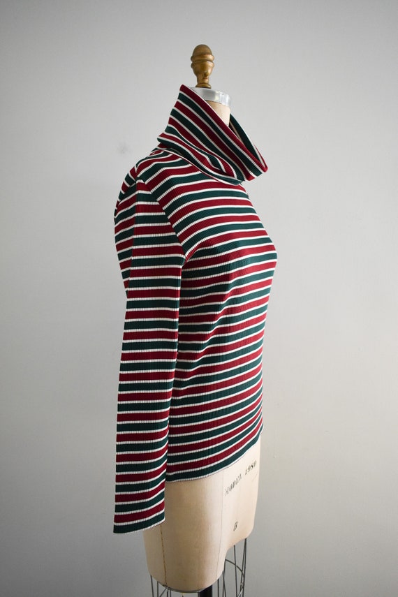 1970s/80s Striped Knit Turtleneck - image 4