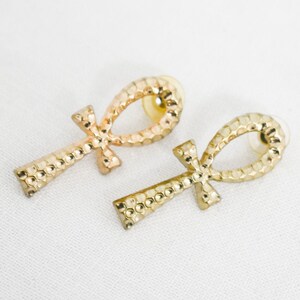 1990s Ankh Pierced Earrings