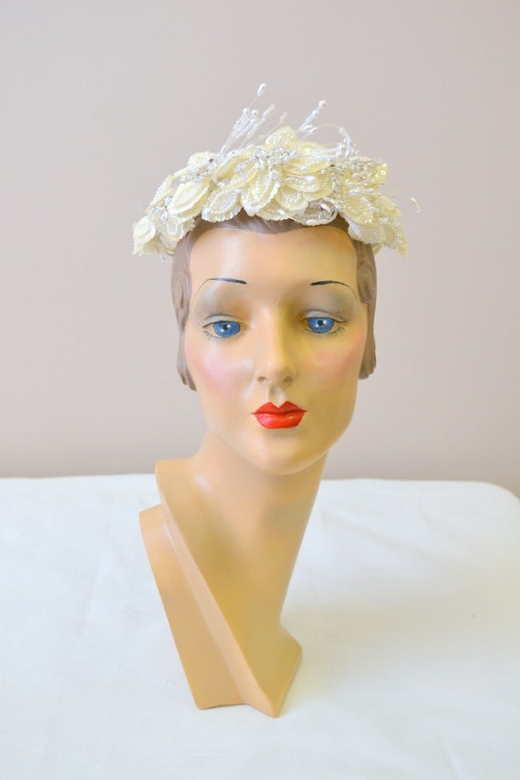 1980s Beaded Bridal Headpiece - image 2