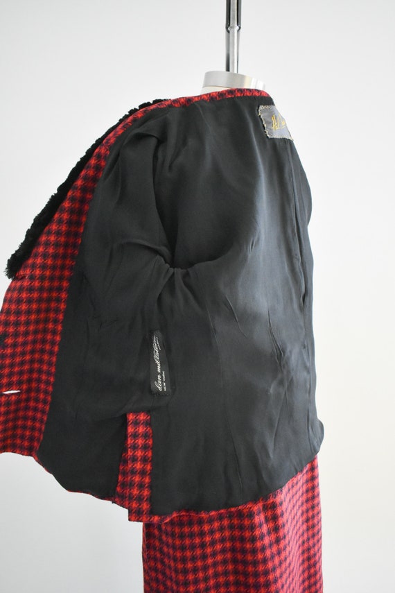 1950s Dan Millstein Red and Black Plaid Wool Skir… - image 7