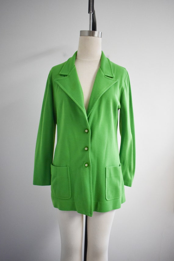 1970s Green Knit Jacket - image 2