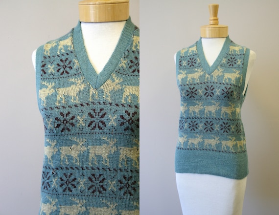 1930s Princeton Knitting Mills Moose Wool Sweater