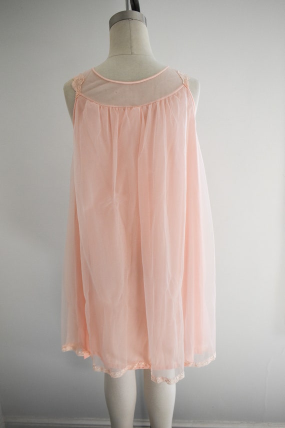 1960s Peach Chiffon Night Gown - image 7