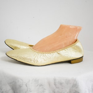 1960s Mercury Gold Vinyl Flats, Size Large/8 - 8 1/2