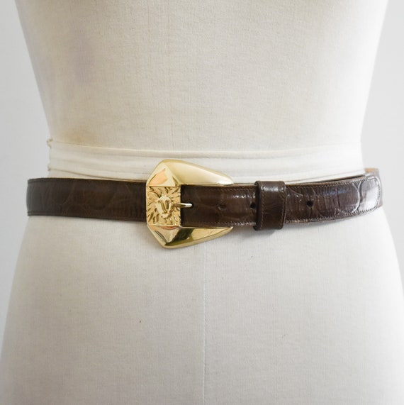 1980s/90s Anne Klein for Calderon Brown Leather Belt - Etsy