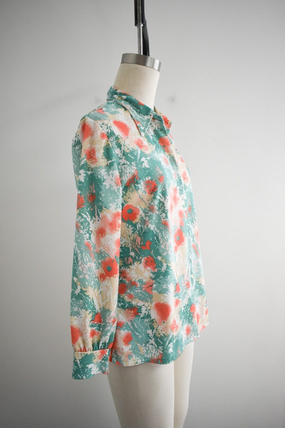 1970s Floral Blouse and Tank Set - image 4