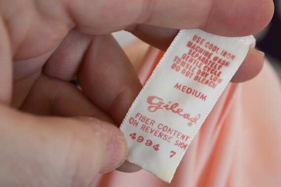 1960s Peach Chiffon Night Gown - image 8