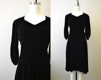 1940s Velvet Dress - Etsy