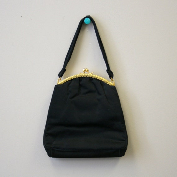 1950s Rosenfeld Black Faille Handbag