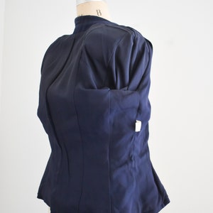 1940s Swansdown Navy Wool Gabardine Jacket image 5