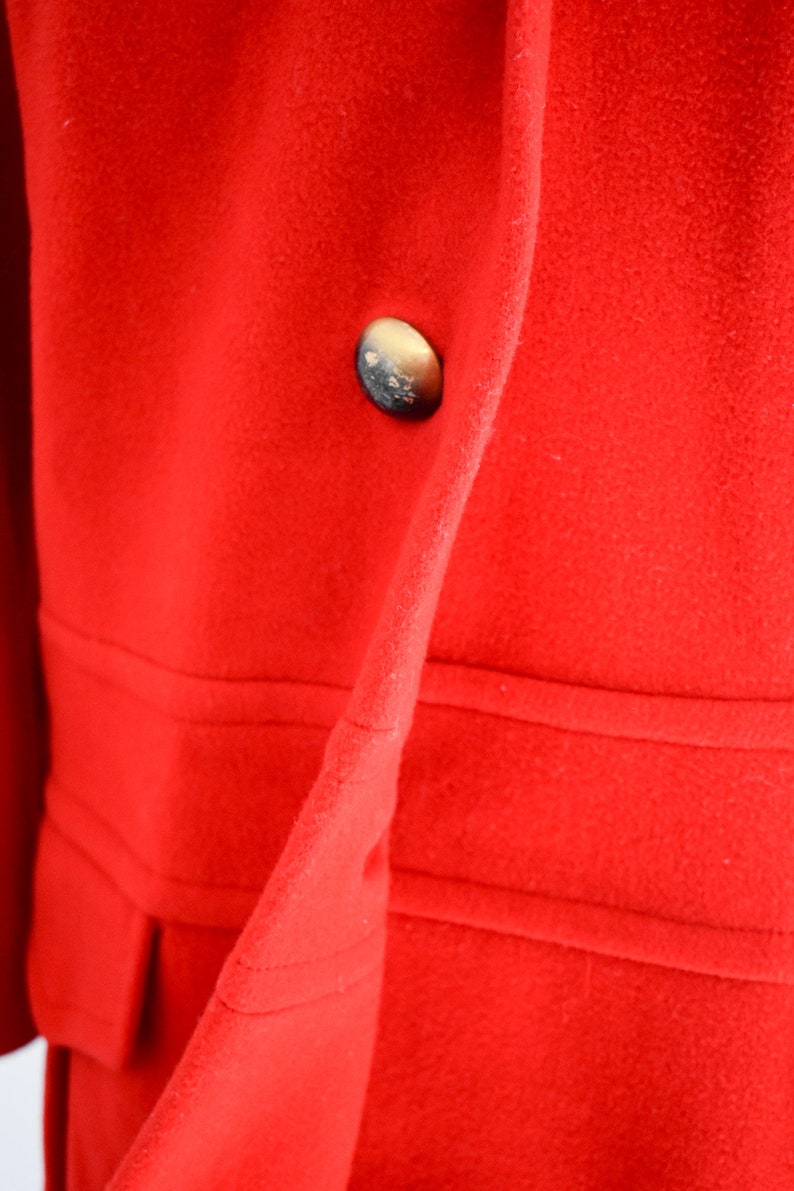 1950s/60s Heavy Red Wool Coat image 6