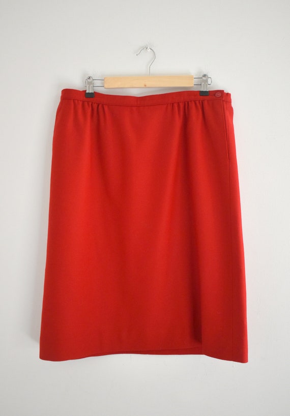 1960s/70s Pendleton Red Wool Pencil Skirt - image 2