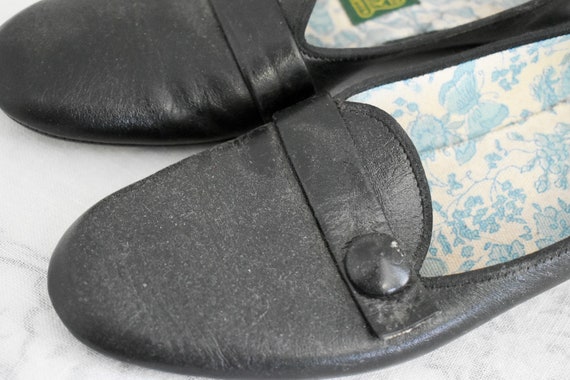 1960s Daniel Green Black Vinyl Slippers, Size 2A65 - image 3