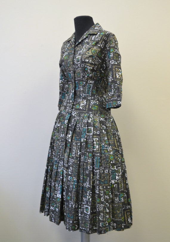 1950s Craely Polynesian Batik Dress - image 4