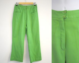 1970s Miss Holly Kelly Green Cropped Pants