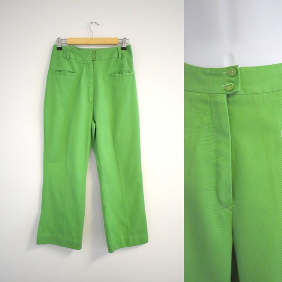 1970s Miss Holly Kelly Green Cropped Pants - image 1