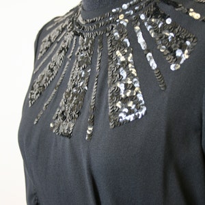 1940s Black Sequin Dress - Etsy