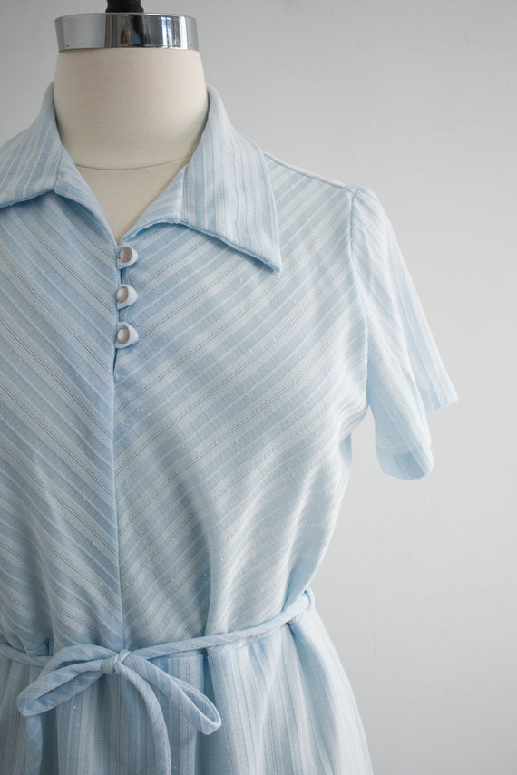 1970s Pale Blue Knit Dress - image 2