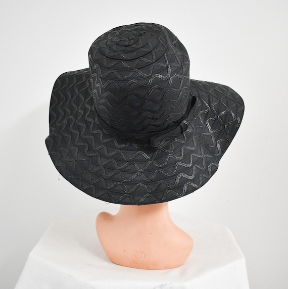1960s Black Floppy Wide Brim Hat