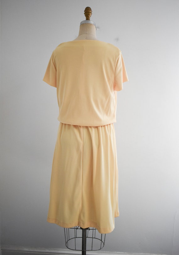 Medium 1960s Yellow Knit Outfit Sleeveless Top and Skirt main image 1