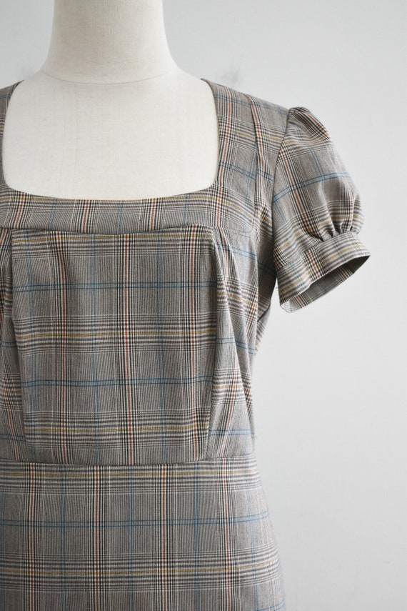 1990s Brown Plaid Dress - image 2